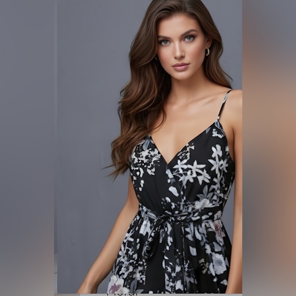 Boho Belted Floral Print Cami Dress - Picture 2 of 7